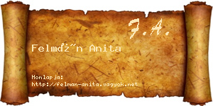 Felmán Anita névjegykártya